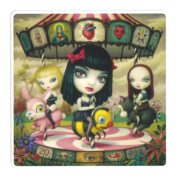Clear Hearts Grey Flowers - Art Card - Autographed