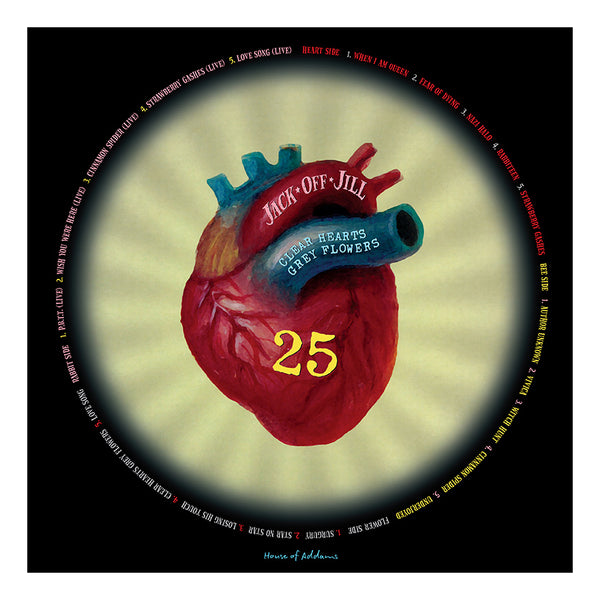 Clear Hearts Grey Flowers