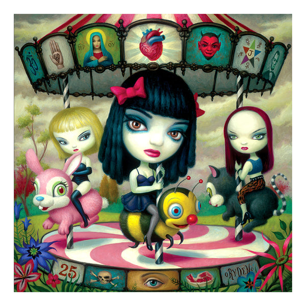 Clear Hearts Grey Flowers