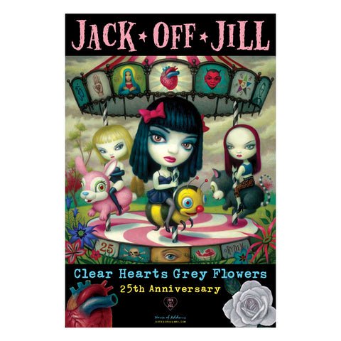 Jack Off Jill "Clear Hearts Grey Flowers" 25th Poster