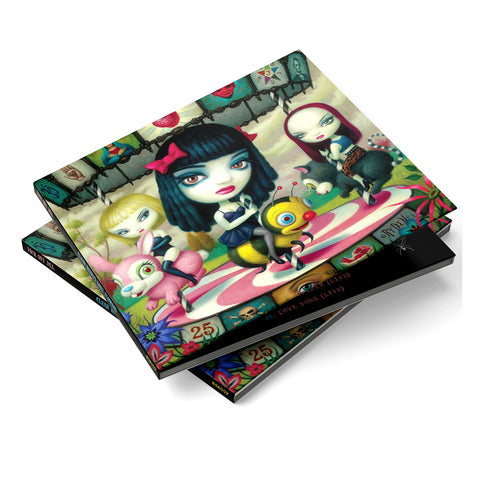 Clear Hearts Grey Flowers