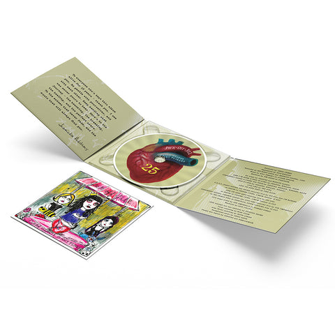 Clear Hearts Grey Flowers