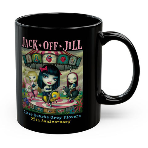 Clear Hears Grey Flowers - 25th Anniversary  - Mug