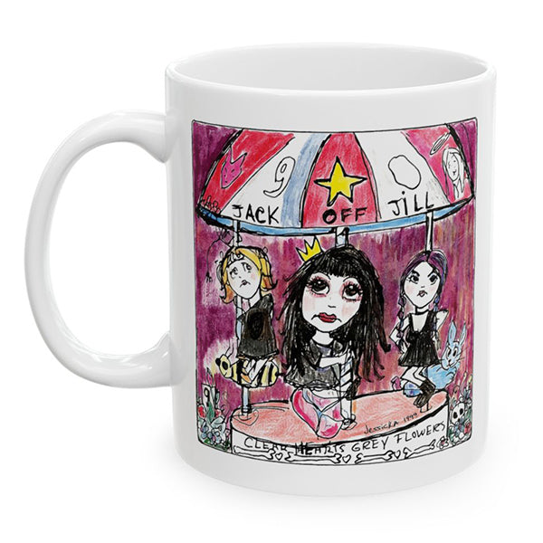 Clear Hears Grey Flowers - Sketch v1 - Mug