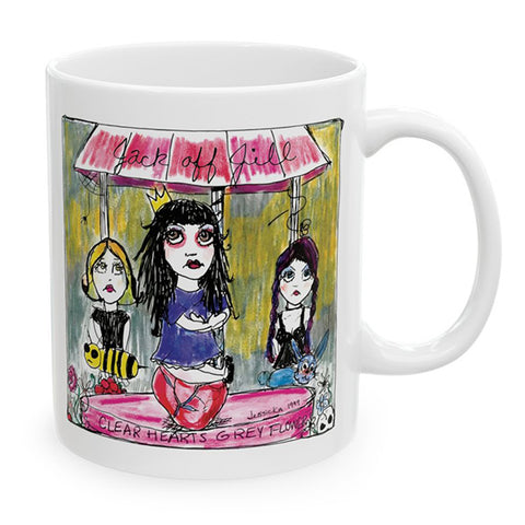 Clear Hears Grey Flowers - Sketch v2 - Mug