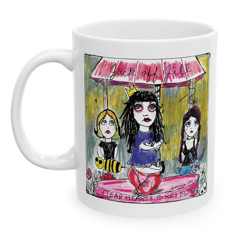 Clear Hears Grey Flowers - Sketch v2 - Mug